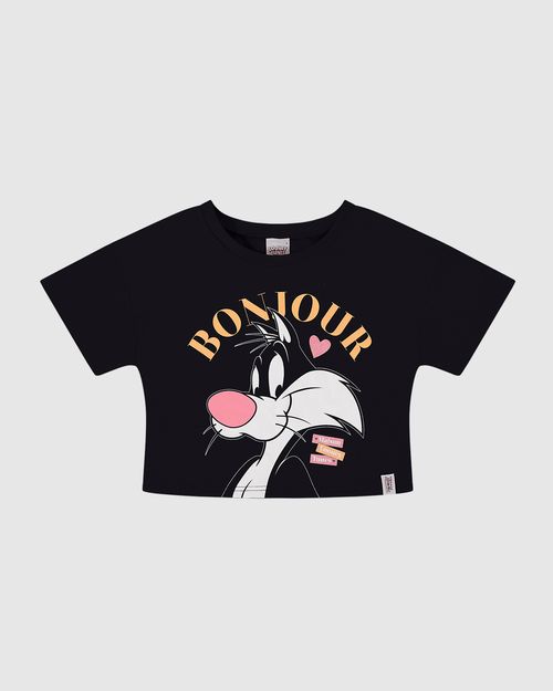 Blusa Infantil Menina Box Bonjour Looney Tunes Em Algodão Malwee Kids