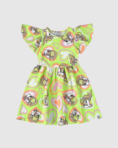 Vestido Infantil Rodado Looney Tunes Em Algodão Malwee Kids