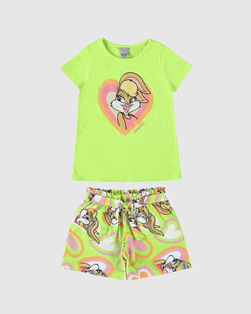 Conjunto Infantil Menina Lola Bunny Looney Tunes Em Algodão Malwee Kids