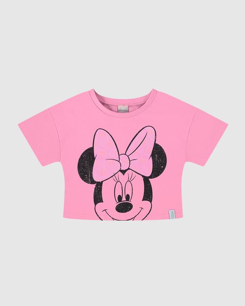 Blusa Infantil Menina Cropped Minnie Mouse Pato Donald Em Algodão Malwee Kids