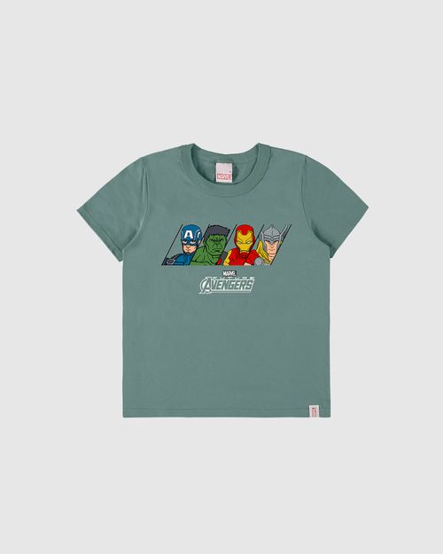 Camiseta Infantil Menino Manga Curta Avengers Em Algodão Malwee Kids