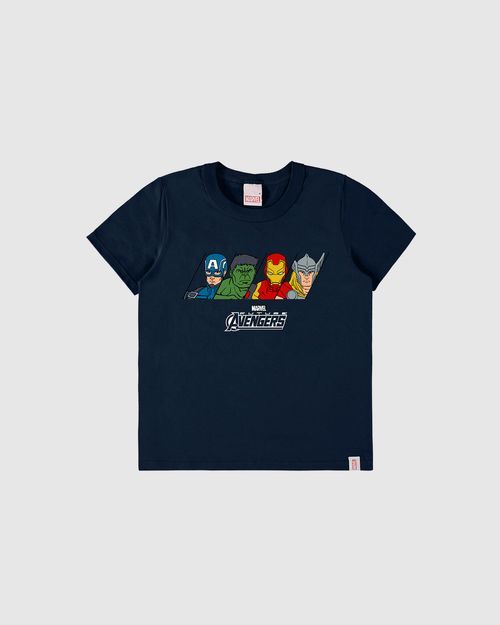 Camiseta Infantil Menino Manga Curta Avengers Em Algodão Malwee Kids