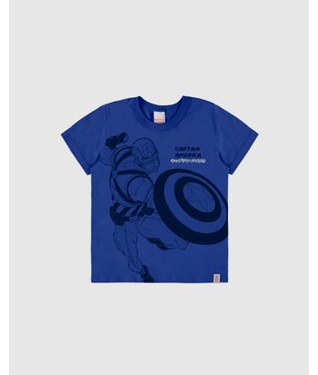 Camiseta Infantil Menino Estampa Especial Avengers Em Algodão Malwee Kids