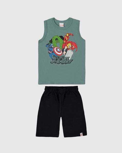 Conjunto Infantil Menino Regata Avengers Em Algodão Malwee Kids