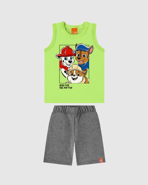 Conjunto Infantil Menino Regata Patrulha Canina Em Algodão Malwee Kids