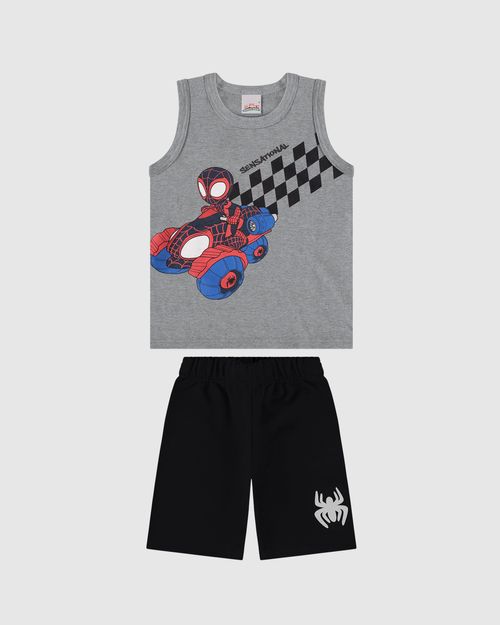 Conjunto Infantil Menino Regata Homem-Aranha Marvel Em Algodão Malwee Kids