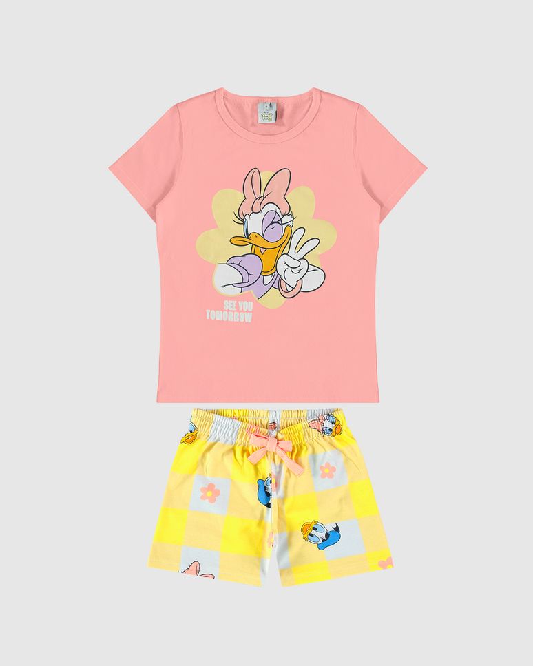 Pijama Infantil Menina See You Tomorrow Pato Donald Em Algodão Malwee Kids