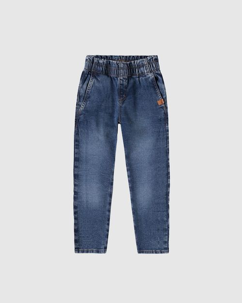 Calça Infantil Menina Slouchy Cintura Média Em Jeans Moletom Malwee Kids