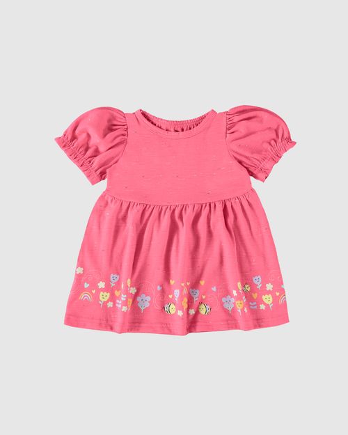 Vestido Infantil Com Estampa Em Malha Botonê Malwee Kids