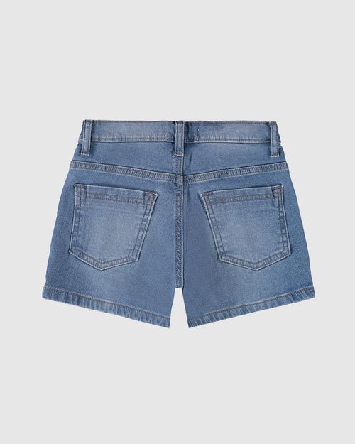 Shorts Infantil Menina Comfort Em Jeans Moletom Malwee Kids