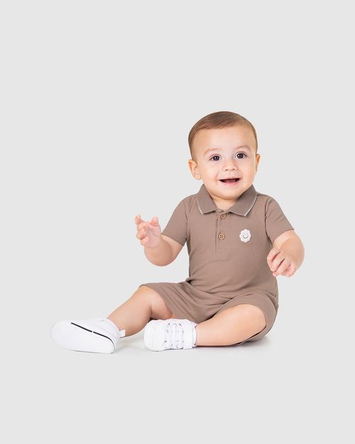 Macaquinho Polo Infantil Menino Em Piquet Stretch Malwee Kids