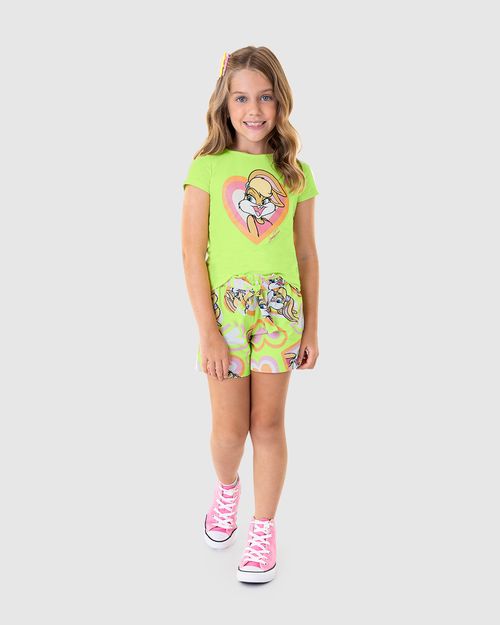 Conjunto Infantil Menina Lola Bunny Looney Tunes Em Algodão Malwee Kids