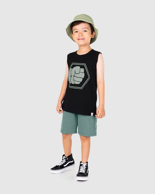 Regata Infantil Menino Hulk Avengers Em Algodão Malwee Kids