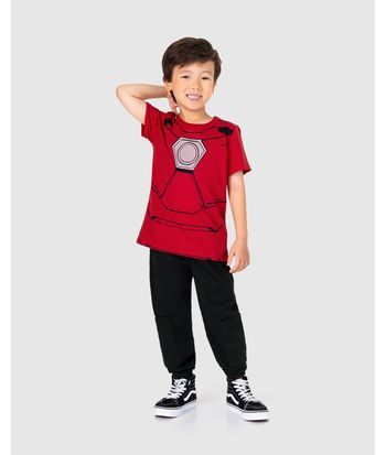 Camiseta Infantil Menino Estampa Efeito Prata Avengers Algodão Malwee Kids