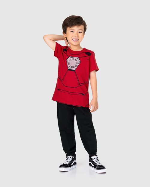 Camiseta Infantil Menino Estampa Efeito Prata Avengers Algodão Malwee Kids