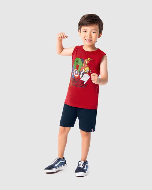 Conjunto Infantil Menino Regata Avengers Em Algodão Malwee Kids
