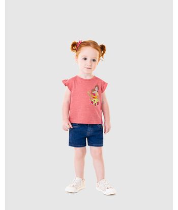 Blusa Infantil Menina Princesas Disney Em Malha Botonê Malwee Kids