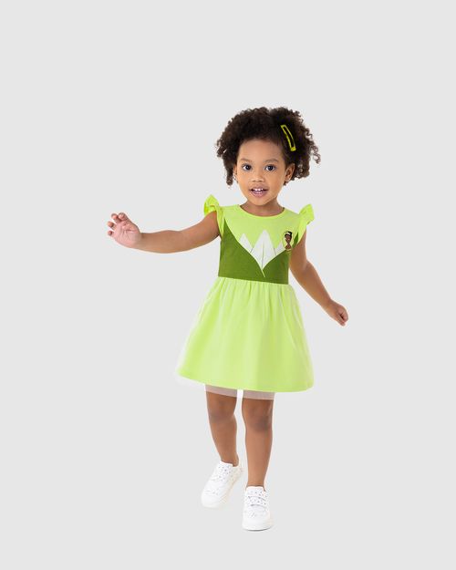 Vestido Infantil Princesas Disney Em Algodão E Tule Malwee Kids