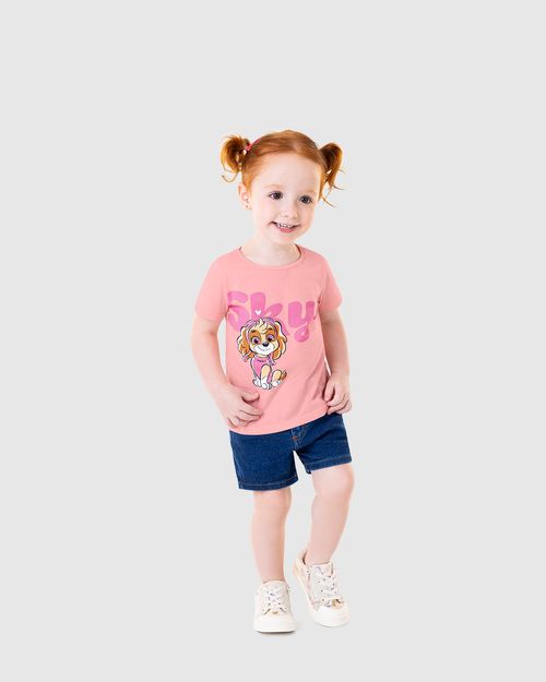 Blusa Infantil Menina Skye Patrulha Canina Em Algodão Malwee Kids