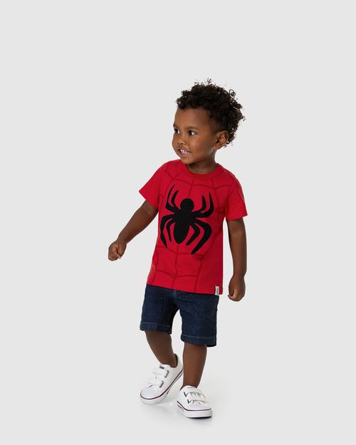 Camiseta Infantil Menino Manga Curta Homem-Aranha Em Algodão Malwee Kids