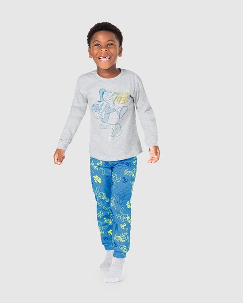 Pijama Infantil Menino Manga Longa Pato Donald Em Algodão Malwee Kids