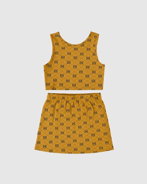 Conjunto Menina Harry Potter Em Malha Jacquard Geométrico Malwee Kids