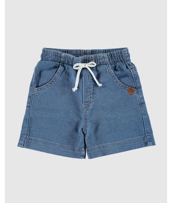 Shorts Infantil Menina Com Cadarço Em Jeans Moletom Malwee Kids