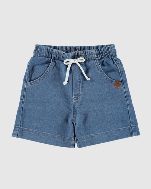 Shorts Infantil Menina Com Cadarço Em Jeans Moletom Malwee Kids