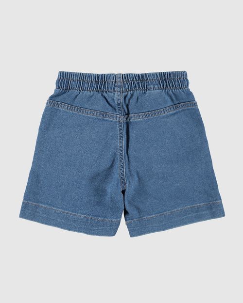 Shorts Infantil Menina Com Cadarço Em Jeans Moletom Malwee Kids