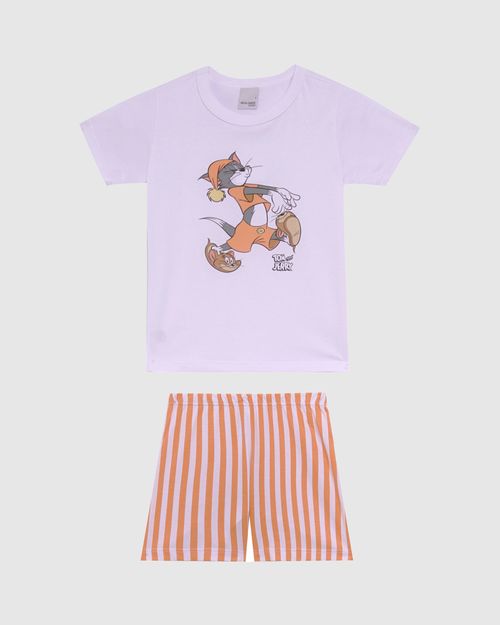 Pijama Infantil Unissex Tom E Jerry Warner Em Algodão Malwee Kids