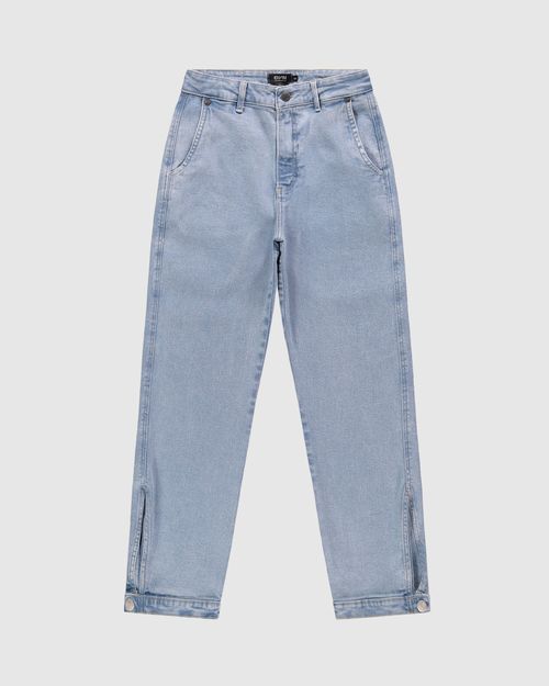 Calça Feminina Reta 90's Abertura Lateral Em Jeans Com Elastano - ENFIM