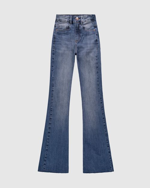 Calça Feminina Bootcut Cintura Alta Em Jeans Com Elastano - ENFIM