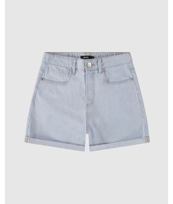 Shorts Feminino Mom Bolso Funcional Em Jeans 100% Algodão - ENFIM