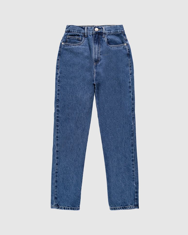 Calça Mom Feminina Cintura Alta Em Jeans 100% Algodão - ENFIM