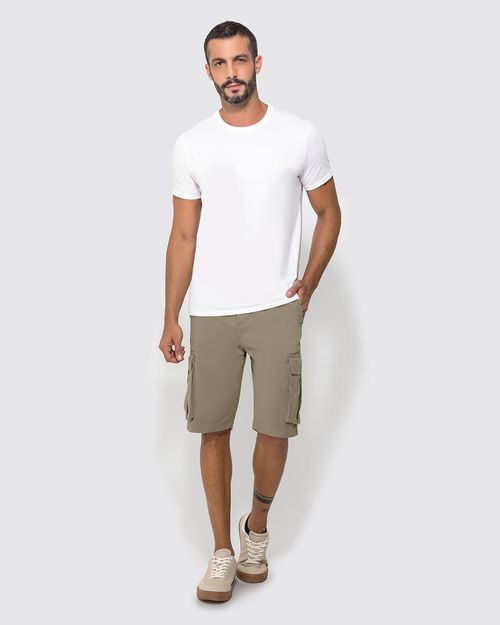Bermuda Chino Masculina Cargo Em Sarja Com Elastano - ENFIM