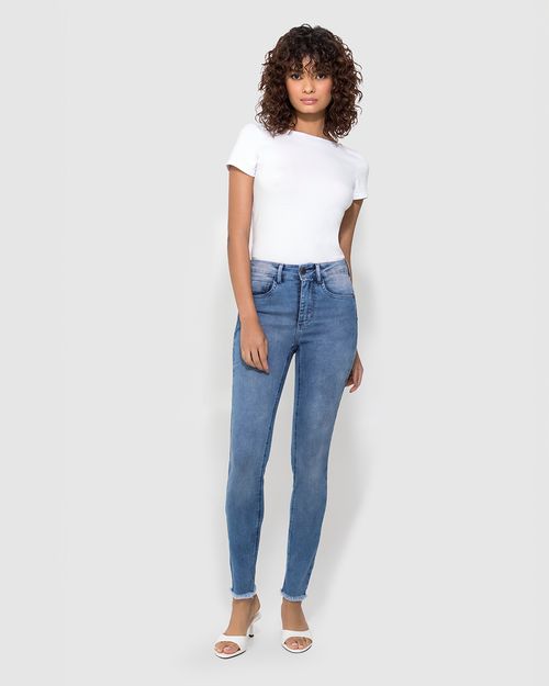 Calça Skinny Feminina Push Up Cintura Média Em Jeans Com Elastano - ENFIM