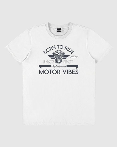 Camiseta Masculina Born To Ride Motor Vibes Em Algodão - ENFIM