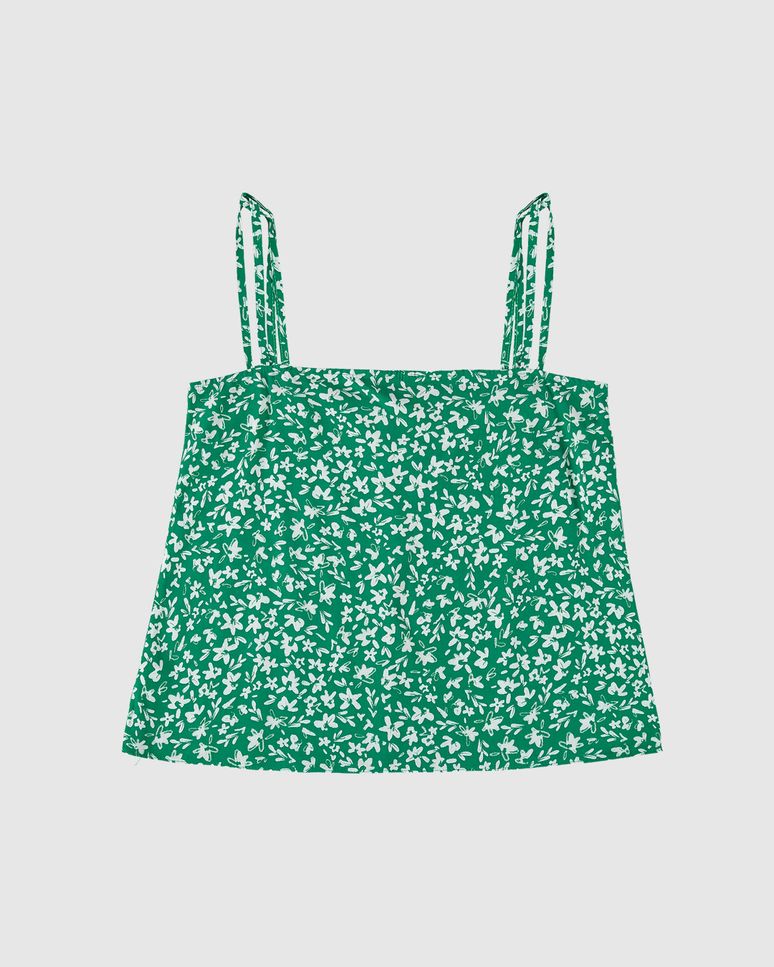 Regata Feminina Estampa Floral Liberty Alças Duplas Em Viscose - ENFIM