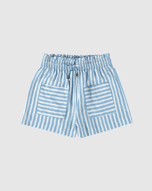 Shorts Feminino Clochard Listrado Bolso Frontal Em Viscose - ENFIM