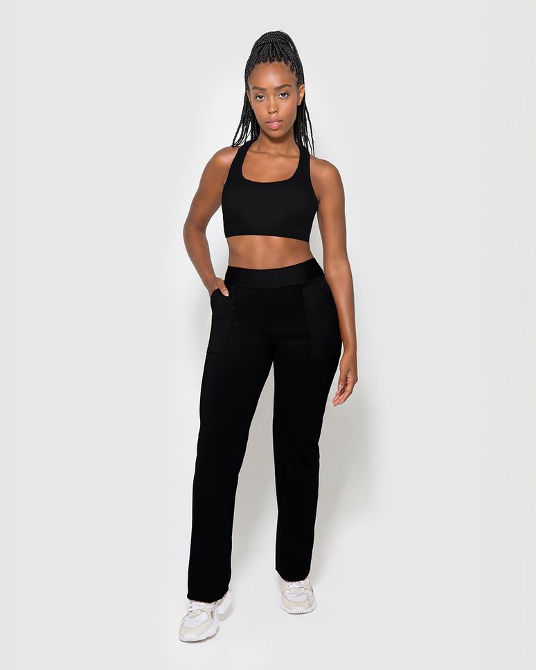 Calça Reta Feminina Com Bolso Em Malha Proteção UV50+ E Dry - ENFIM