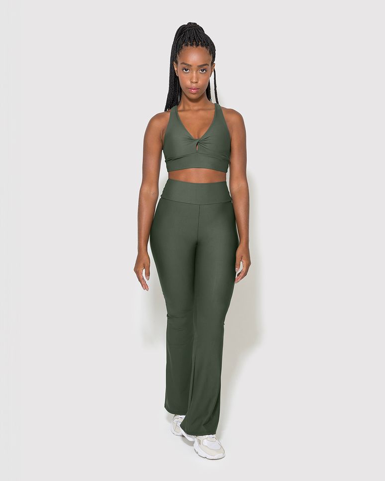 Calça Flare Feminina Em Malha Dry E Proteção UV50+ - ENFIM