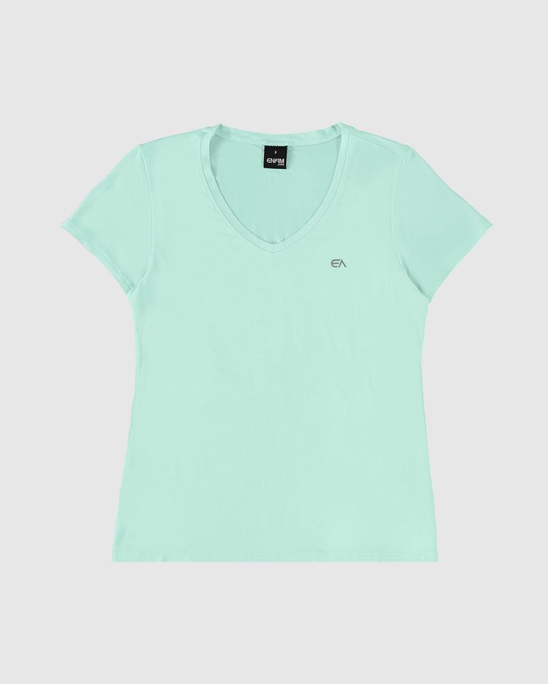 Blusa Slim Feminina Manga Curta Em Viscose Stretch - ENFIM