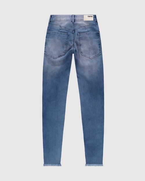Calça Skinny Feminina Push Up Cintura Média Em Jeans Com Elastano - ENFIM