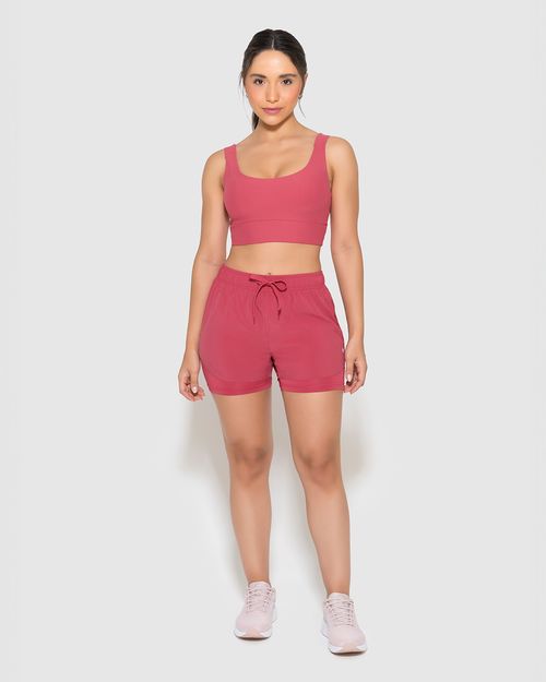 Shorts Duplo Feminino Cadarço Frontal Em Tafetá  - ENFIM