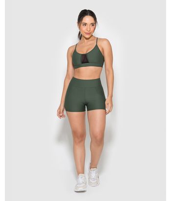 Shorts Feminino Recorte Lateral Em Malha Com Proteção UV50+ E Dry - ENFIM