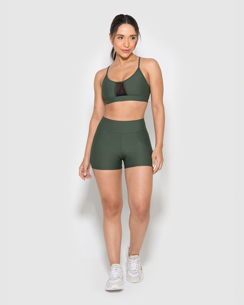 Shorts Feminino Recorte Lateral Em Malha Com Proteção UV50+ E Dry - ENFIM