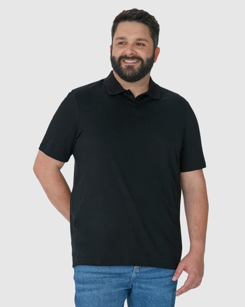 Camisa Polo Básica Masculina Plus Size Em Algodão