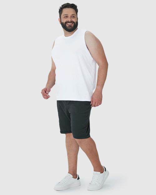 Regata Básica Masculina Plus Size Cava Ajustada Em Algodão