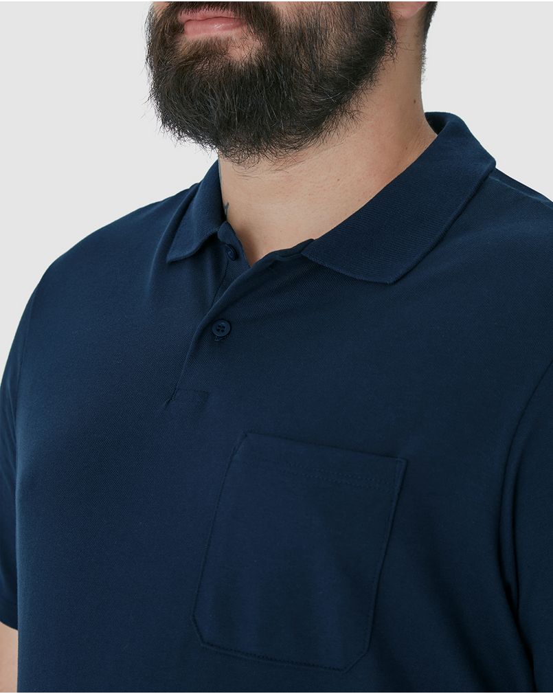 SUNSEA(サンシー ) SNM-BLUE W/E POLO サイズ3 Camisa Polo Masculina Plus Size Peitilho Frontal Em Piquet Stretch