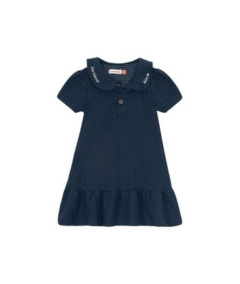 Vestido Polo Menina Com Bordado Em Piquet Losango - Carinhoso